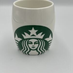 Starbucks 2010 Coffee Mug Cup Mermaid White & Green‎ Barrel Shape Classic